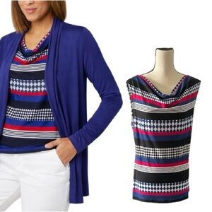 Tahari Waterfall Sleeveless Top